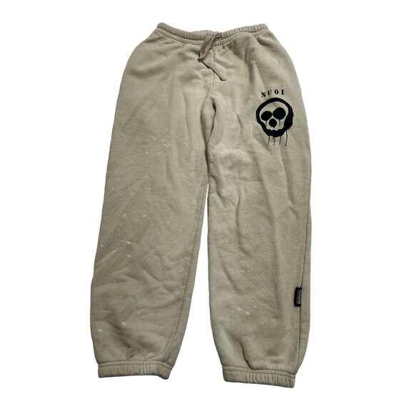 Nununu Droopy Skull Sweatpants in Smokey Natural - Picture 1 of 5